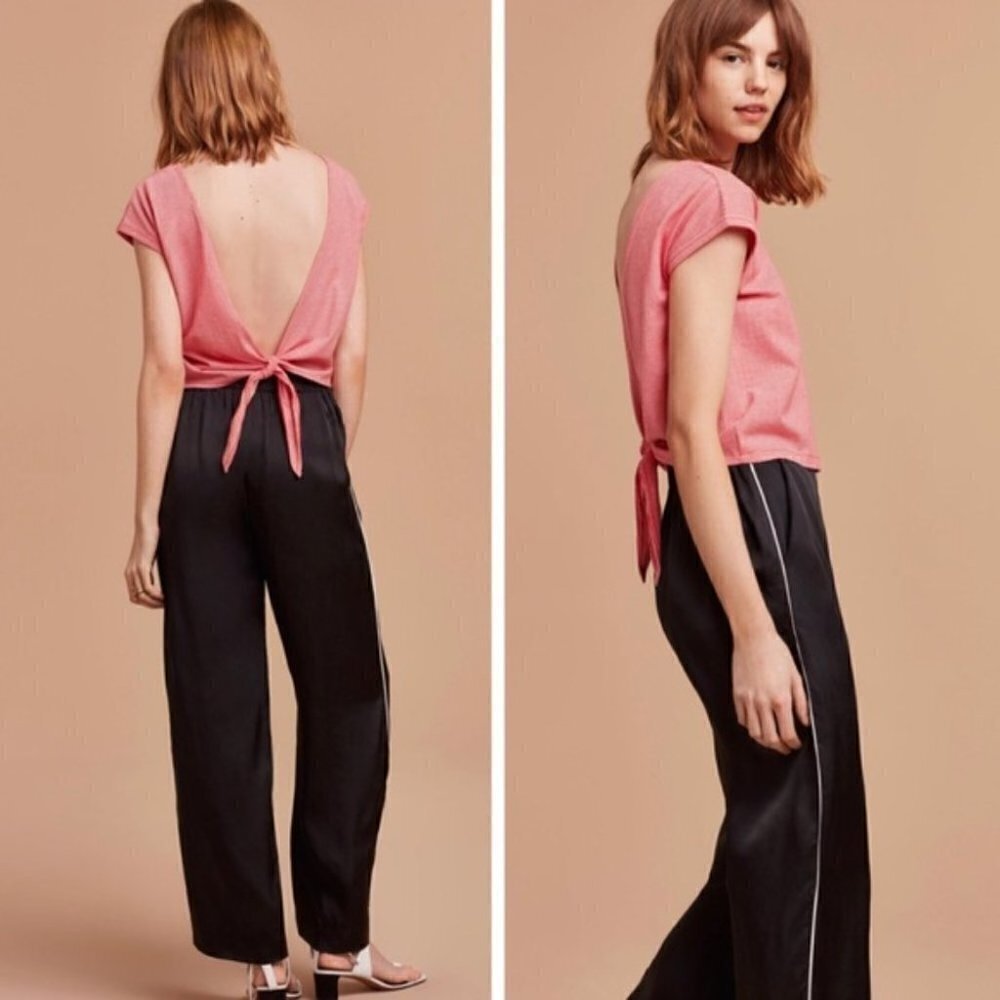 Aritzia Wilfred Adela Tshirt Open Back Light Pink